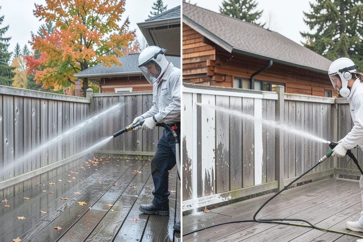 Driveway Pressure Washing in Auburn, King County, WA - Sweep and pre-treat the driveway for moss and stains