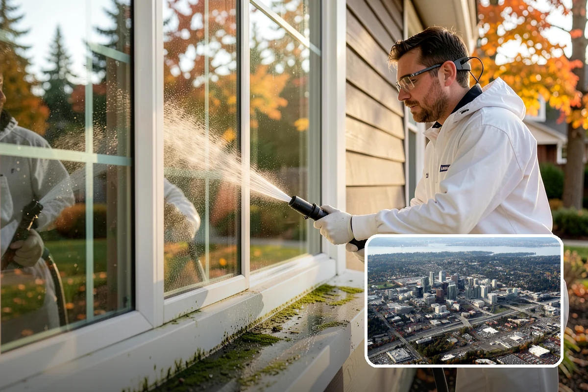 Driveway Pressure Washing in Bellevue, King County, WA - Removes slippery moss and mildew for safer footing