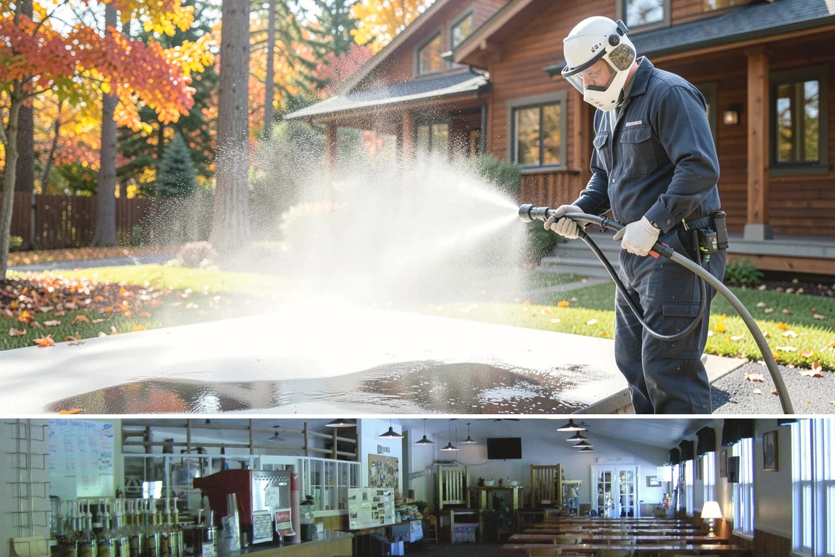 Driveway Pressure Washing in Black Diamond, King County, WA - Spring is popular for clearing a winter's worth of moss, though dry summer days work equally well.
