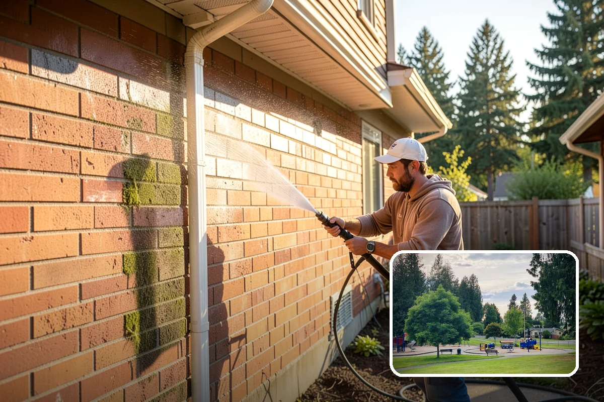 Driveway Pressure Washing in Bonney Lake, Pierce County, WA - Removes slippery moss and mildew for safer footing