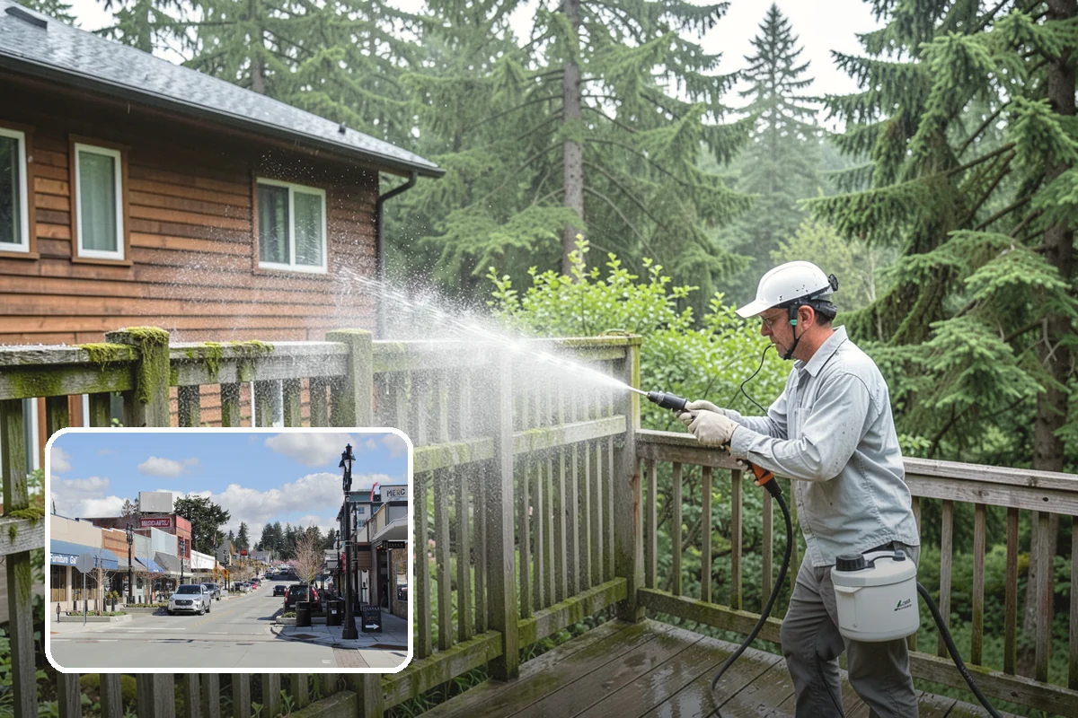 Driveway Pressure Washing in Bothell, King County, WA - Removes slippery moss and mildew for safer footing