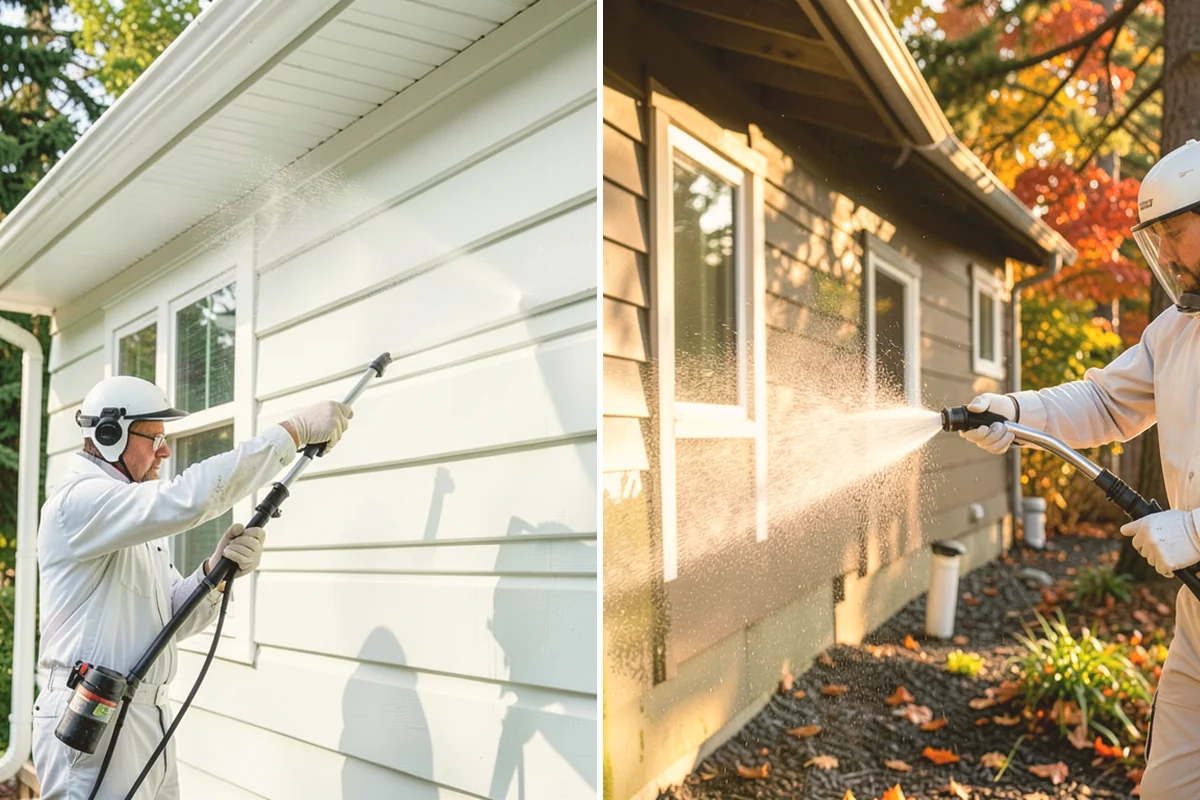 Driveway Pressure Washing in Brier, Snohomish County, WA - Sweep and pre-treat the driveway for moss and stains