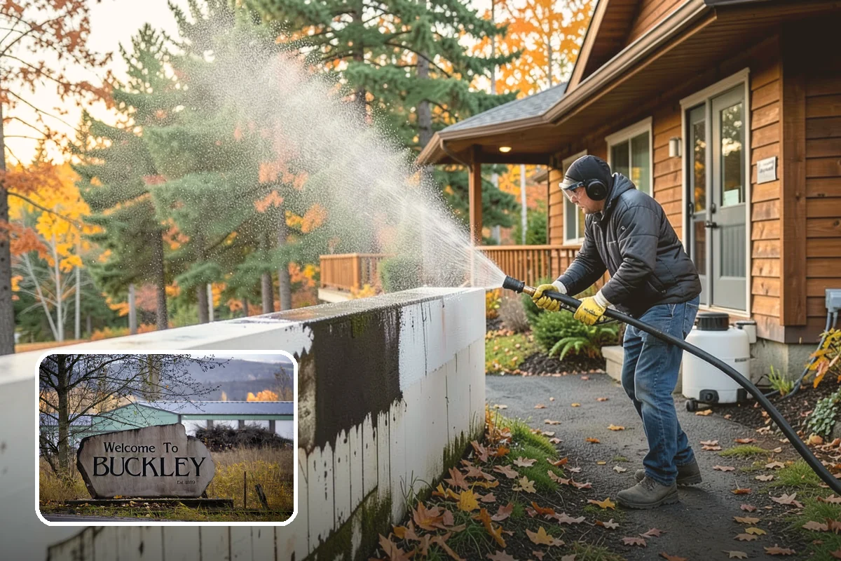 Driveway Pressure Washing in Buckley, Pierce County, WA - Removes slippery moss and mildew for safer footing