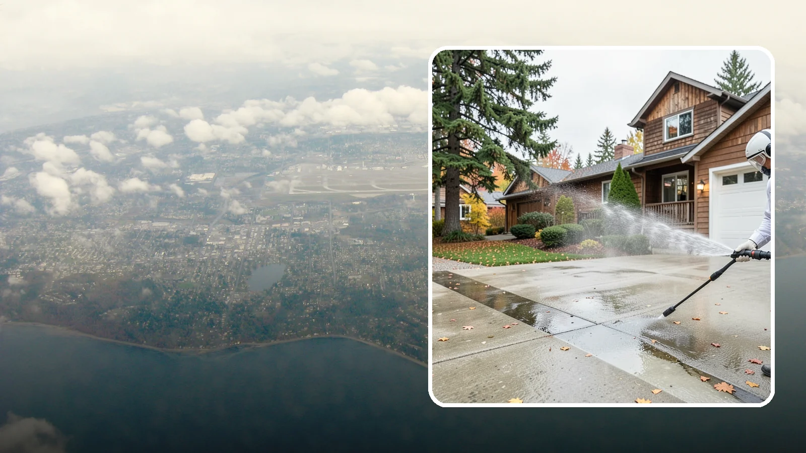 Driveway Pressure Washing in Burien, King County, WA - Powerful pressure washing that strips away the moss, mildew, and grime coating Washington driveways.