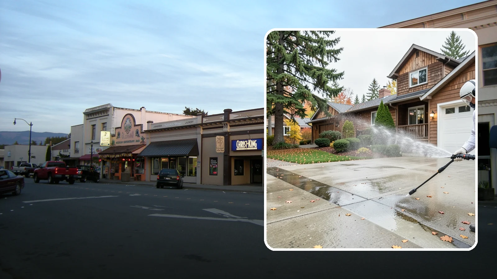 Driveway Pressure Washing in Burlington, Skagit County, WA - Powerful pressure washing that strips away the moss, mildew, and grime coating Washington driveways.