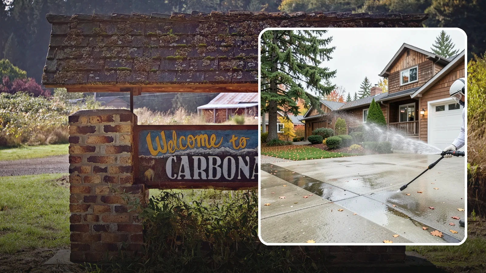 Driveway Pressure Washing in Carbonado, Pierce County, WA - Powerful pressure washing that strips away the moss, mildew, and grime coating Washington driveways.