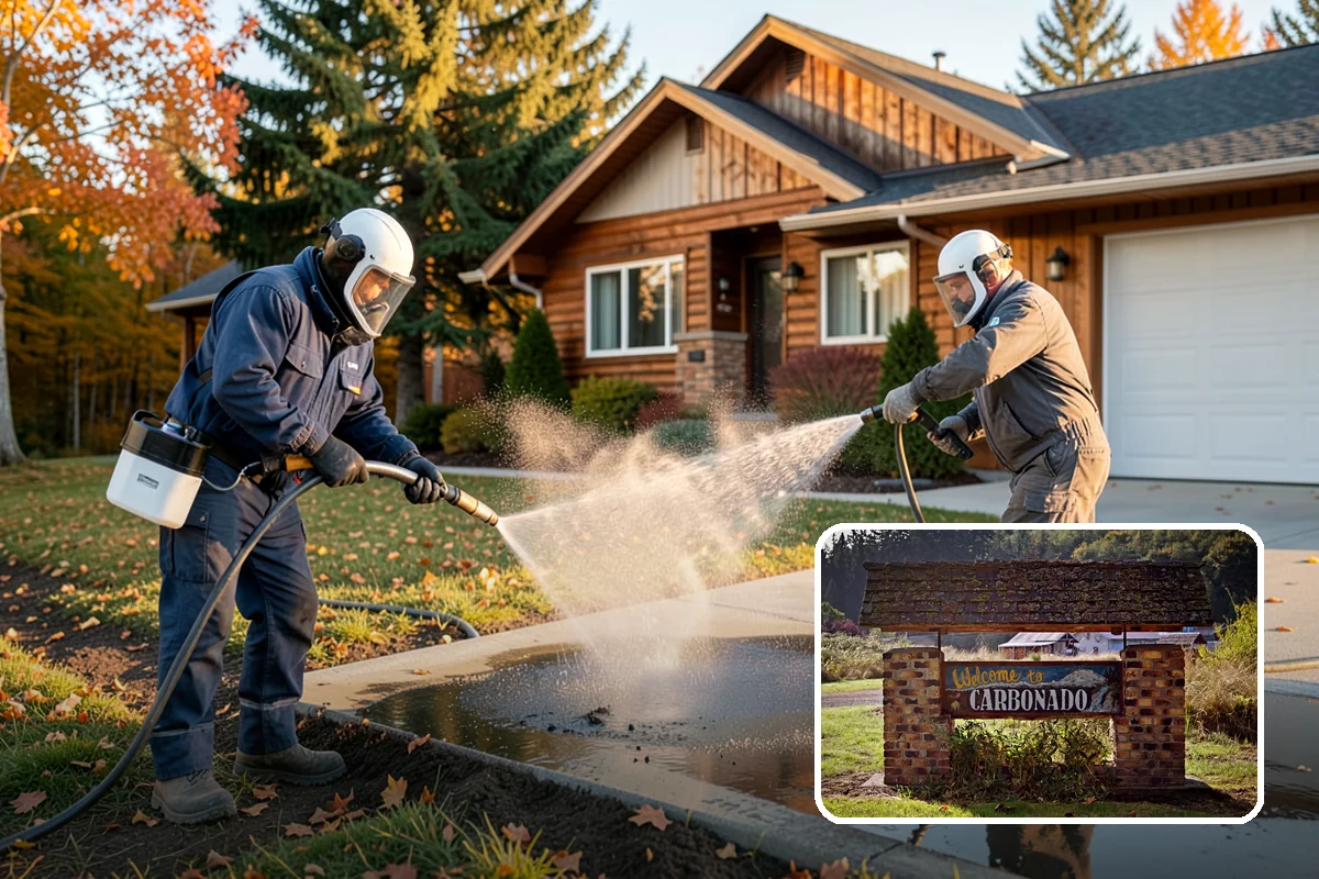 Driveway Pressure Washing in Carbonado, Pierce County, WA - Removes slippery moss and mildew for safer footing