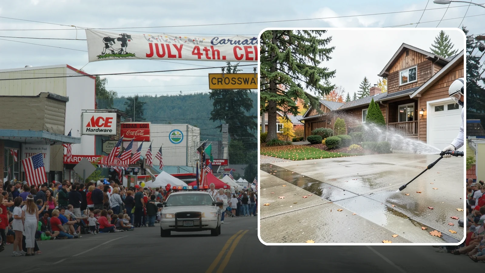 Driveway Pressure Washing in Carnation, King County, WA - Powerful pressure washing that strips away the moss, mildew, and grime coating Washington driveways.