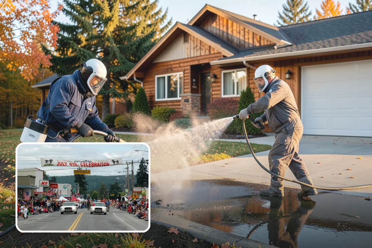 Driveway Pressure Washing in Carnation, King County, WA - Removes slippery moss and mildew for safer footing