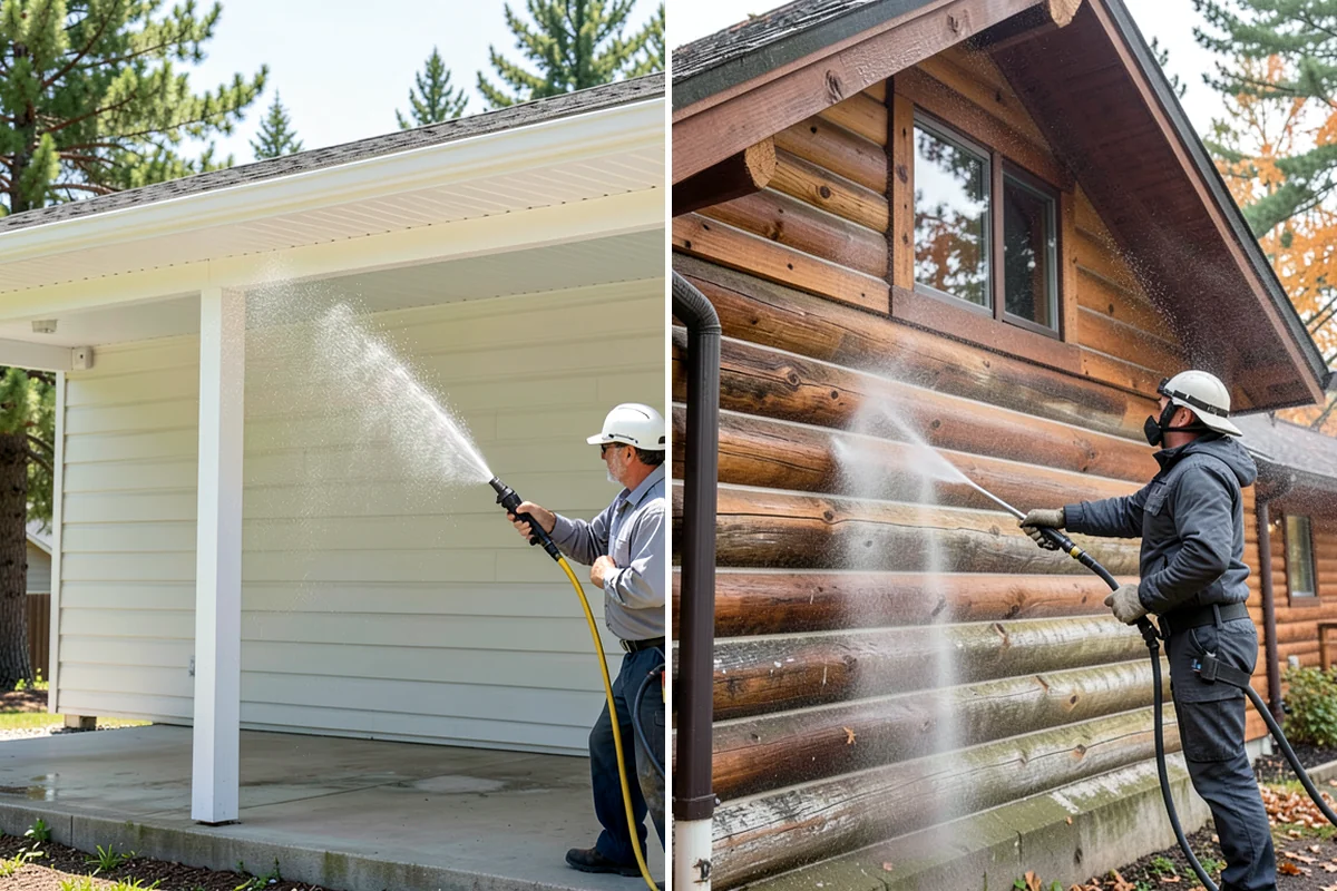 Driveway Pressure Washing in Clyde Hill, King County, WA - Sweep and pre-treat the driveway for moss and stains