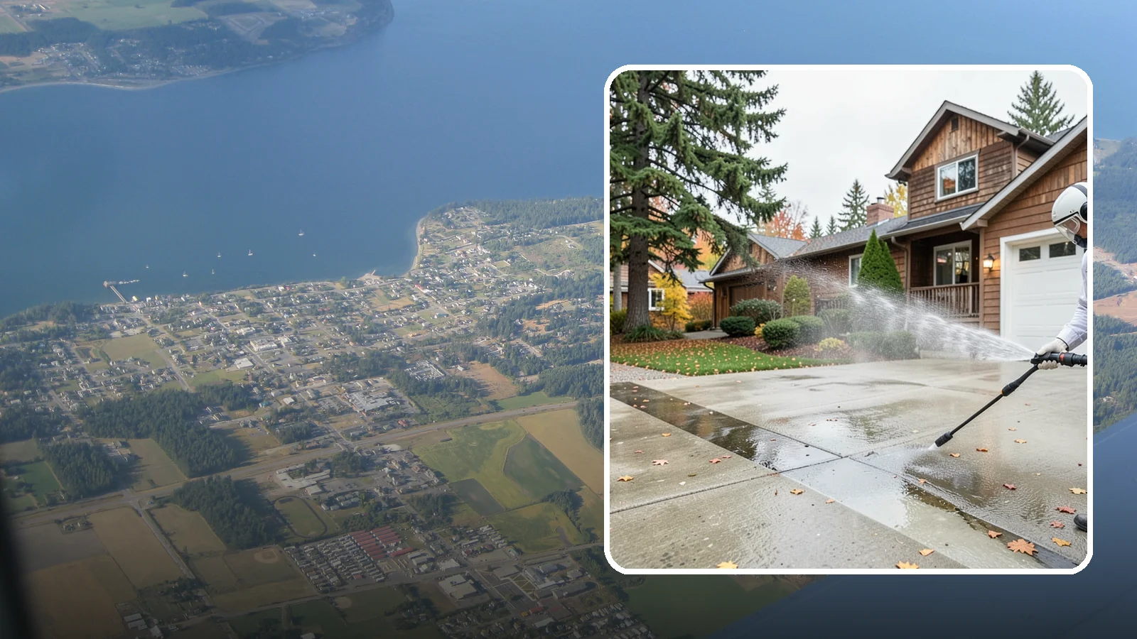 Driveway Pressure Washing in Coupeville, Island County, WA - Powerful pressure washing that strips away the moss, mildew, and grime coating Washington driveways.