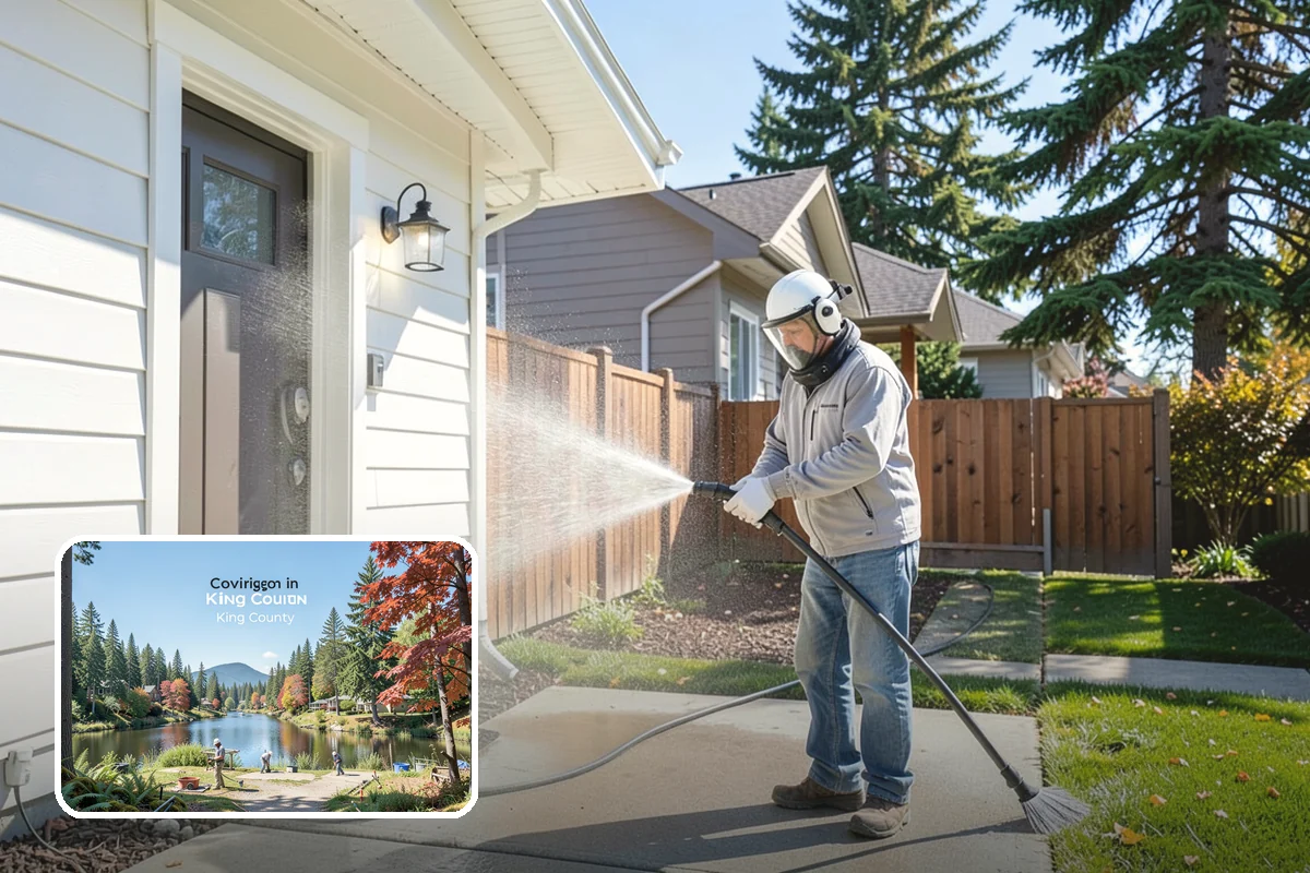 Driveway Pressure Washing in Covington, King County, WA - Removes slippery moss and mildew for safer footing