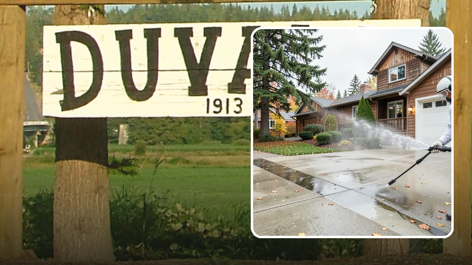 Driveway Pressure Washing in Duvall, King County, WA - Powerful pressure washing that strips away the moss, mildew, and grime coating Washington driveways.