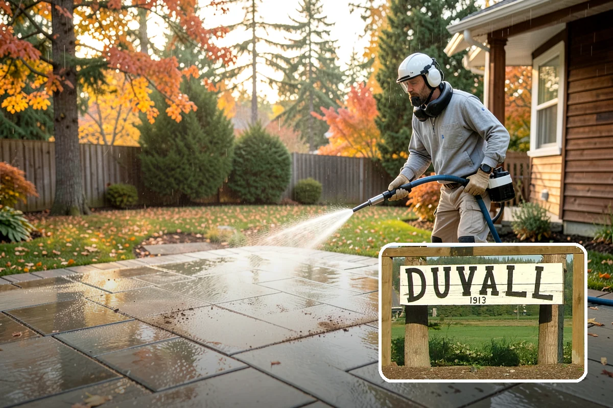 Driveway Pressure Washing in Duvall, King County, WA - Removes slippery moss and mildew for safer footing