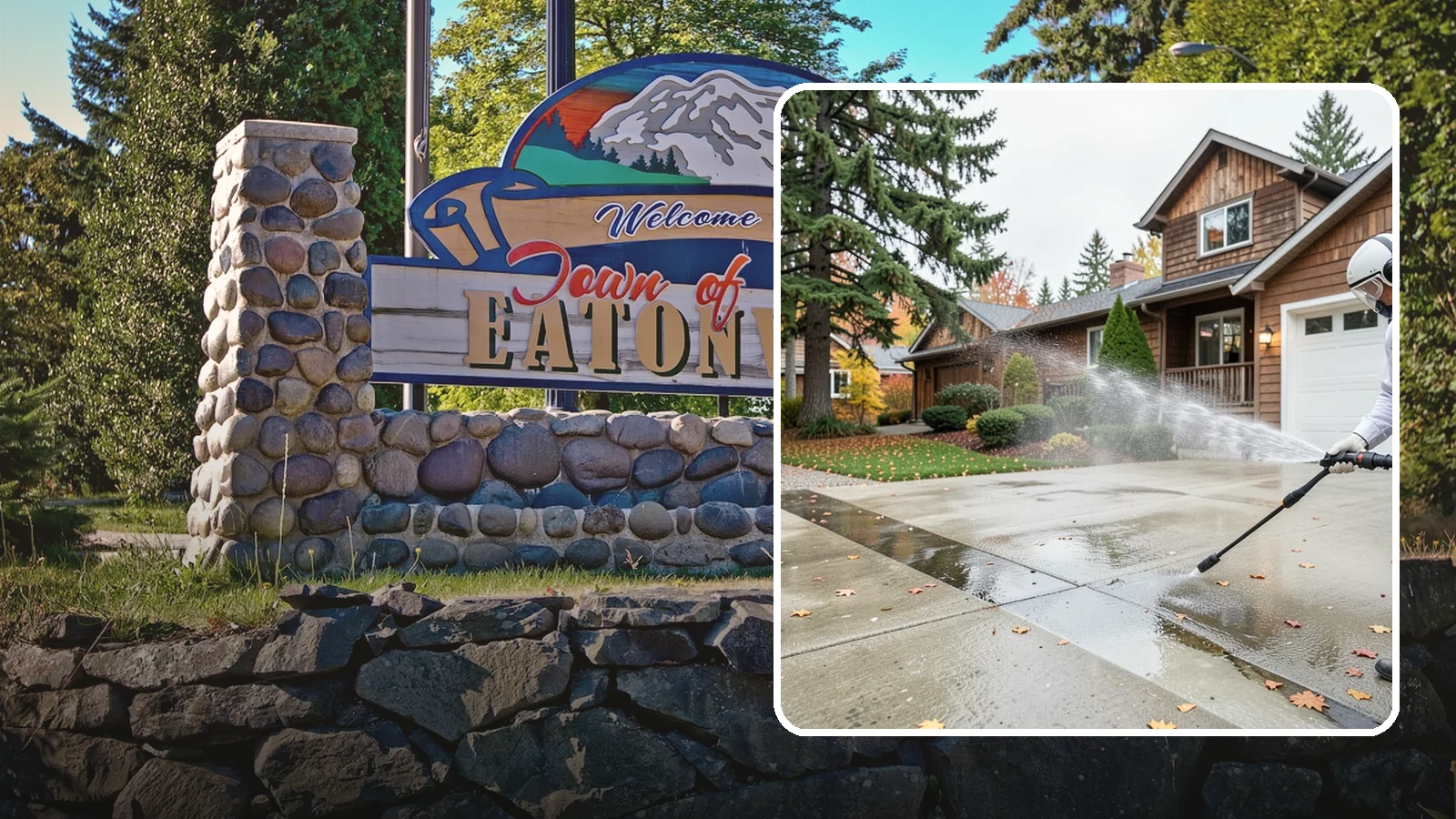 Driveway Pressure Washing in Eatonville, Pierce County, WA - Powerful pressure washing that strips away the moss, mildew, and grime coating Washington driveways.
