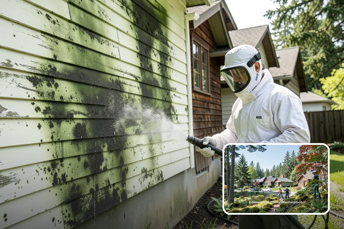 Driveway Pressure Washing in Edgewood, Pierce County, WA - Removes slippery moss and mildew for safer footing