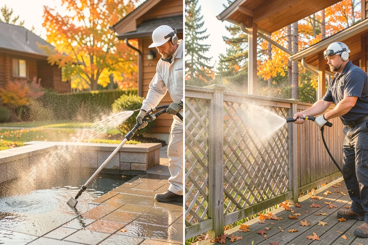 Driveway Pressure Washing in Edmonds, Snohomish County, WA - Sweep and pre-treat the driveway for moss and stains