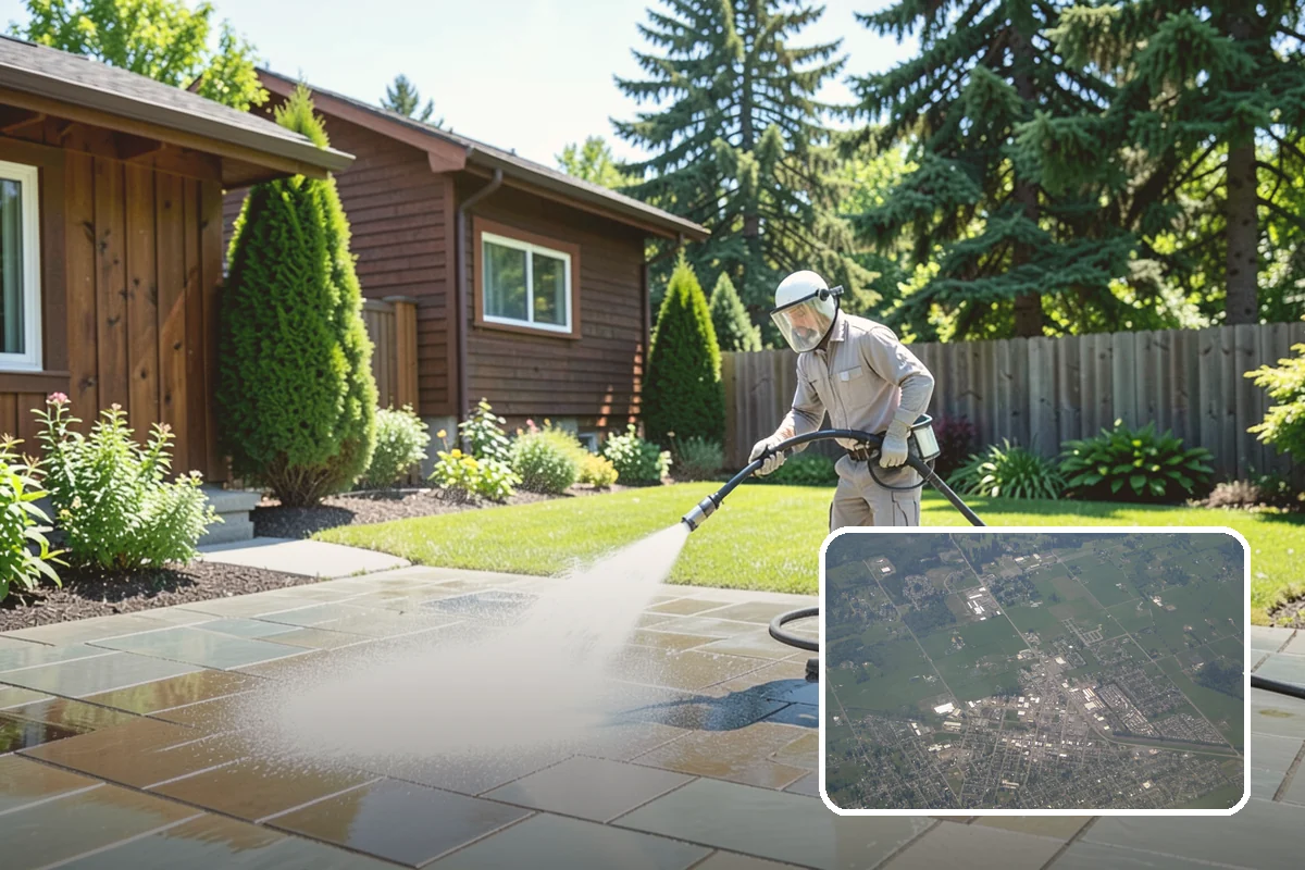Driveway Pressure Washing in Enumclaw, King County, WA - Removes slippery moss and mildew for safer footing