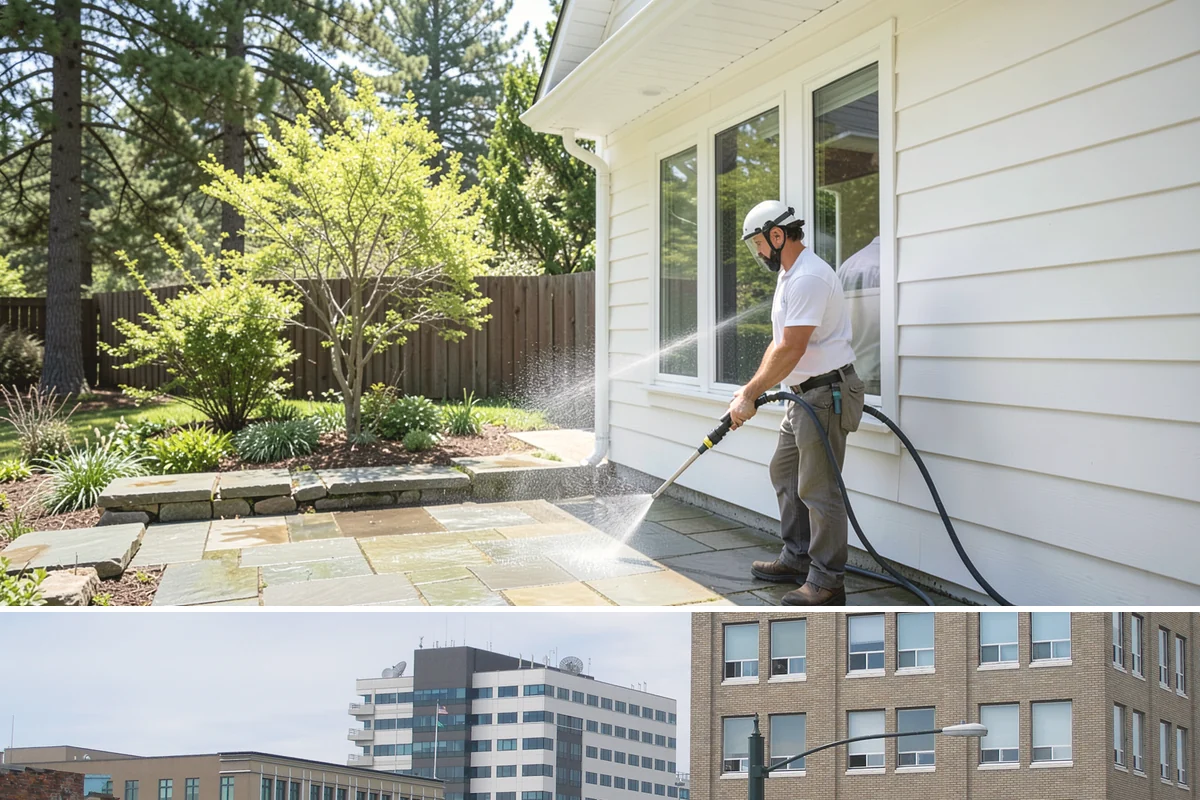 Driveway Pressure Washing in Everett, Snohomish County, WA - Spring is popular for clearing a winter's worth of moss, though dry summer days work equally well.