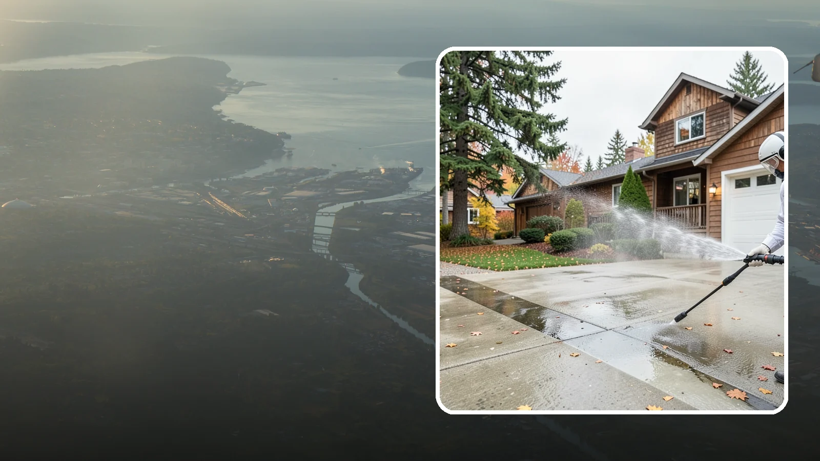 Driveway Pressure Washing in Fife, Pierce County, WA - Powerful pressure washing that strips away the moss, mildew, and grime coating Washington driveways.