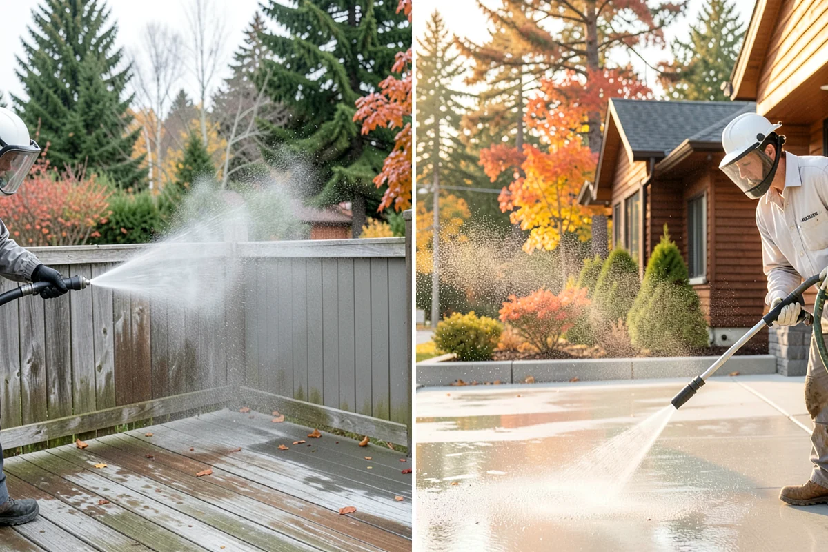 Driveway Pressure Washing in Fircrest, Pierce County, WA - Sweep and pre-treat the driveway for moss and stains