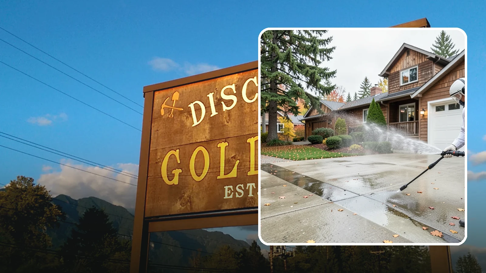 Driveway Pressure Washing in Gold Bar, Snohomish County, WA - Powerful pressure washing that strips away the moss, mildew, and grime coating Washington driveways.