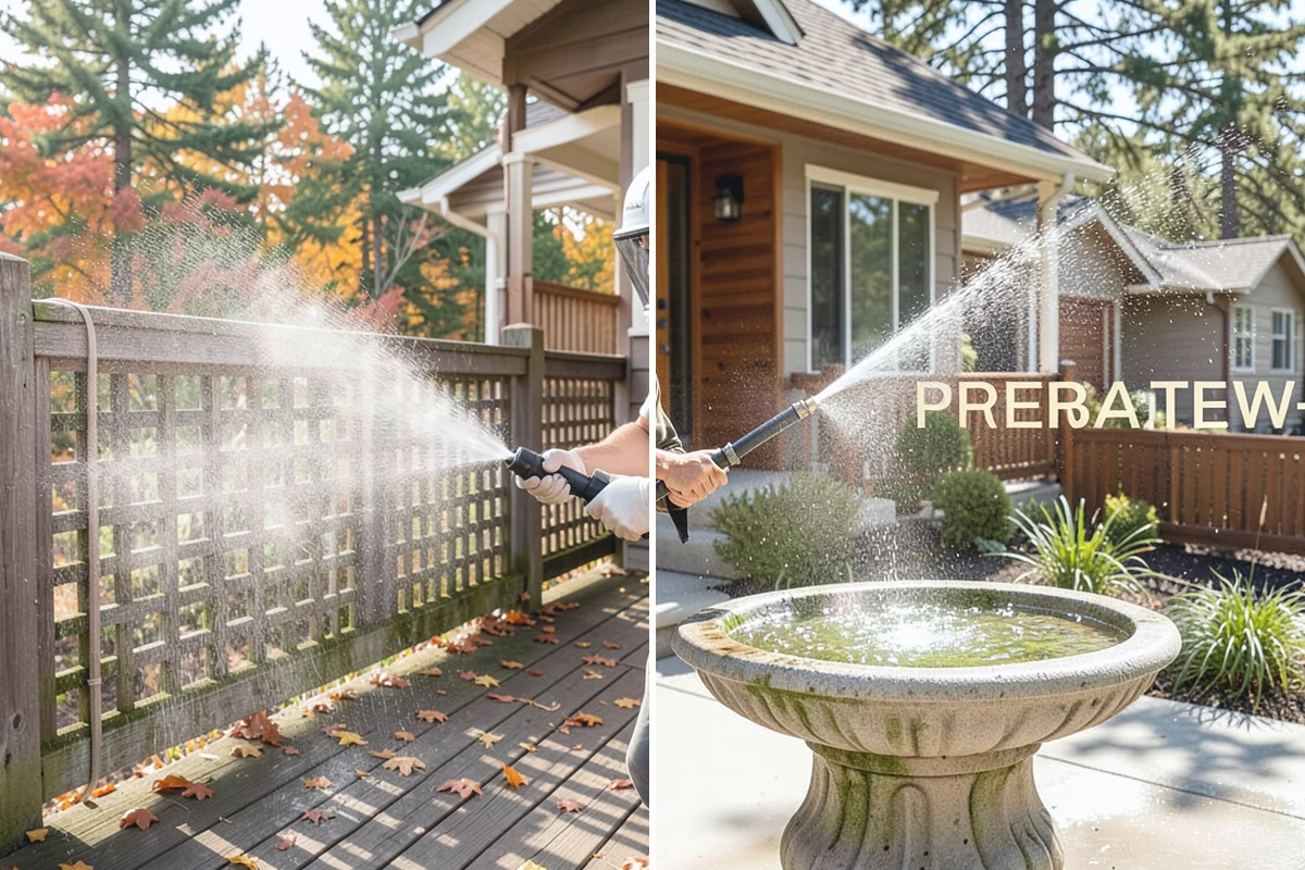 Driveway Pressure Washing in Granite Falls, Snohomish County, WA - Sweep and pre-treat the driveway for moss and stains