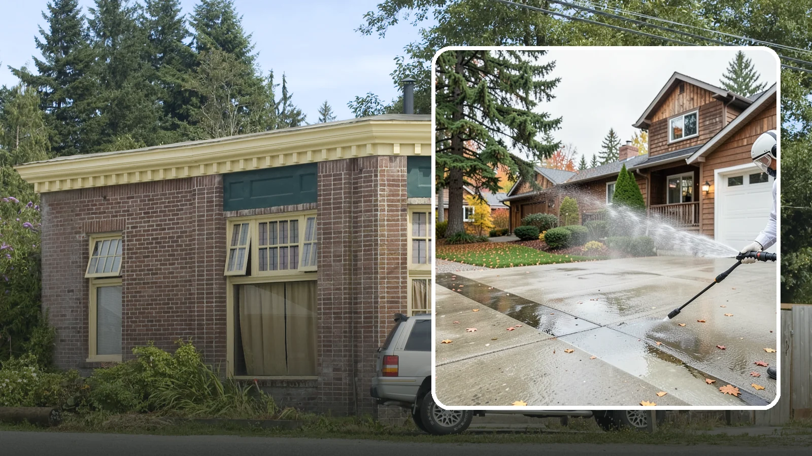 Driveway Pressure Washing in Hamilton, Skagit County, WA - Powerful pressure washing that strips away the moss, mildew, and grime coating Washington driveways.