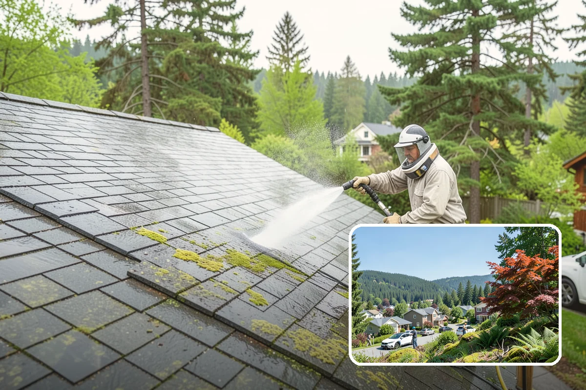 Driveway Pressure Washing in Index, Snohomish County, WA - Removes slippery moss and mildew for safer footing