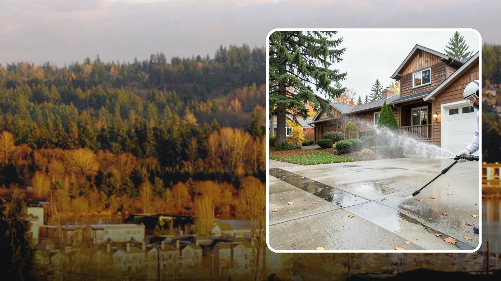 Driveway Pressure Washing in Kenmore, King County, WA - Powerful pressure washing that strips away the moss, mildew, and grime coating Washington driveways.