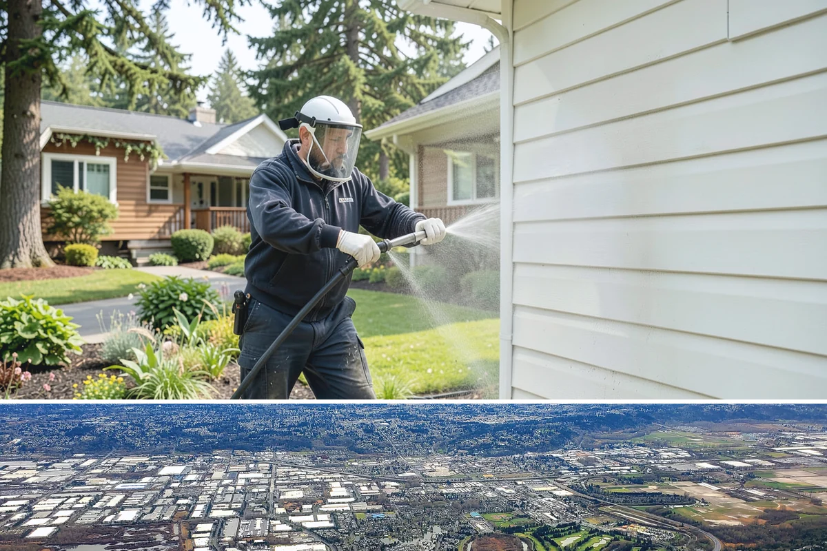 Driveway Pressure Washing in Kent, King County, WA - Spring is popular for clearing a winter's worth of moss, though dry summer days work equally well.