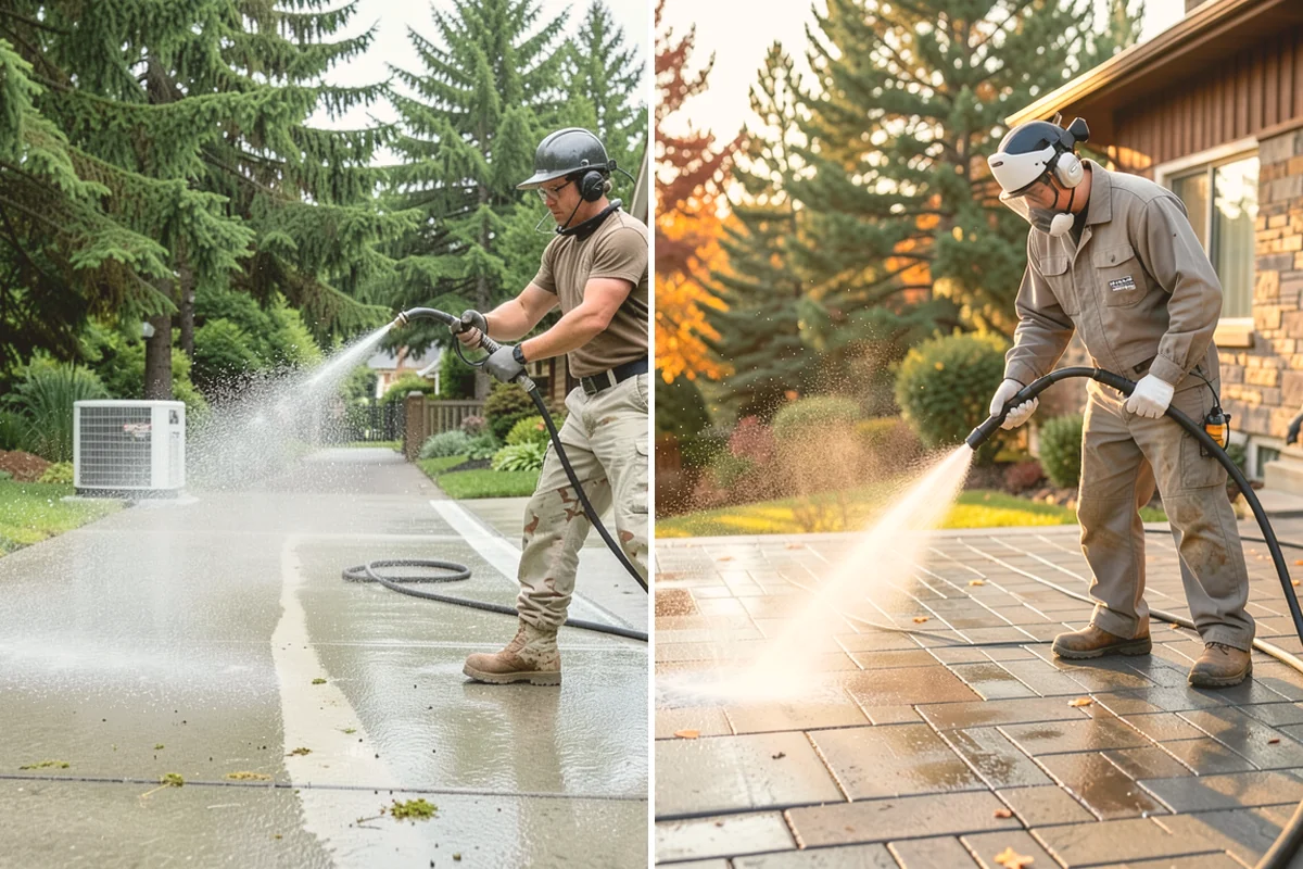 Driveway Pressure Washing in Kirkland, King County, WA - Sweep and pre-treat the driveway for moss and stains