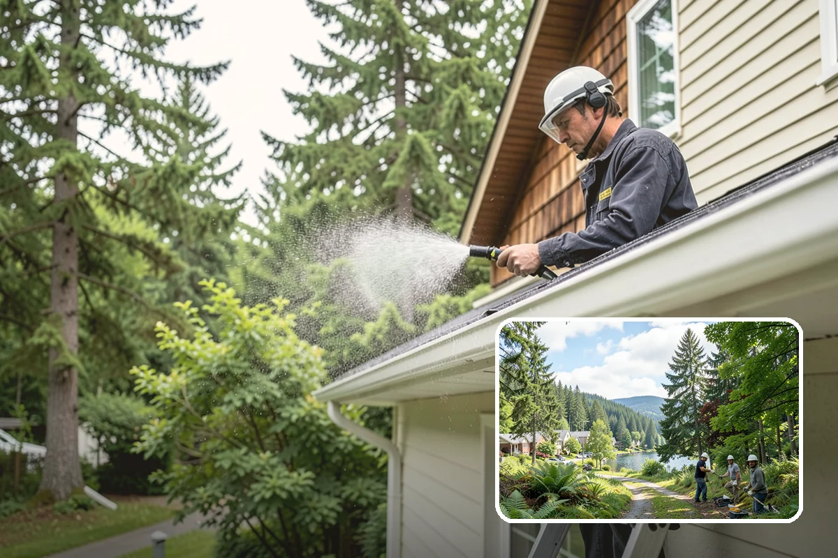 Driveway Pressure Washing in Lake Forest Park, King County, WA - Removes slippery moss and mildew for safer footing