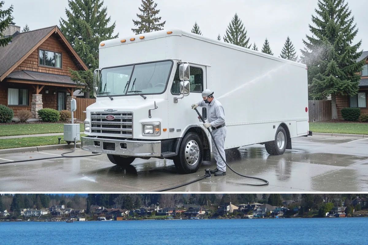 Driveway Pressure Washing in Lake Stevens, Snohomish County, WA - Spring is popular for clearing a winter's worth of moss, though dry summer days work equally well.