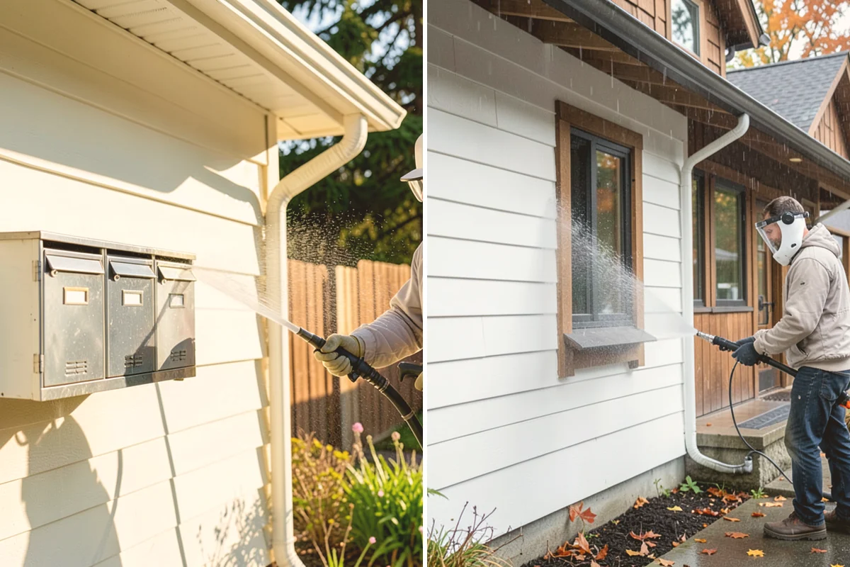 Driveway Pressure Washing in Langley, Island County, WA - Sweep and pre-treat the driveway for moss and stains