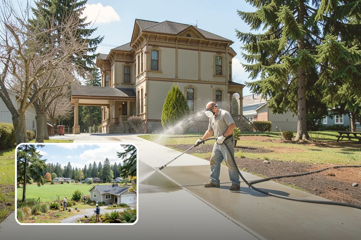 Driveway Pressure Washing in Lyman, Skagit County, WA - Removes slippery moss and mildew for safer footing