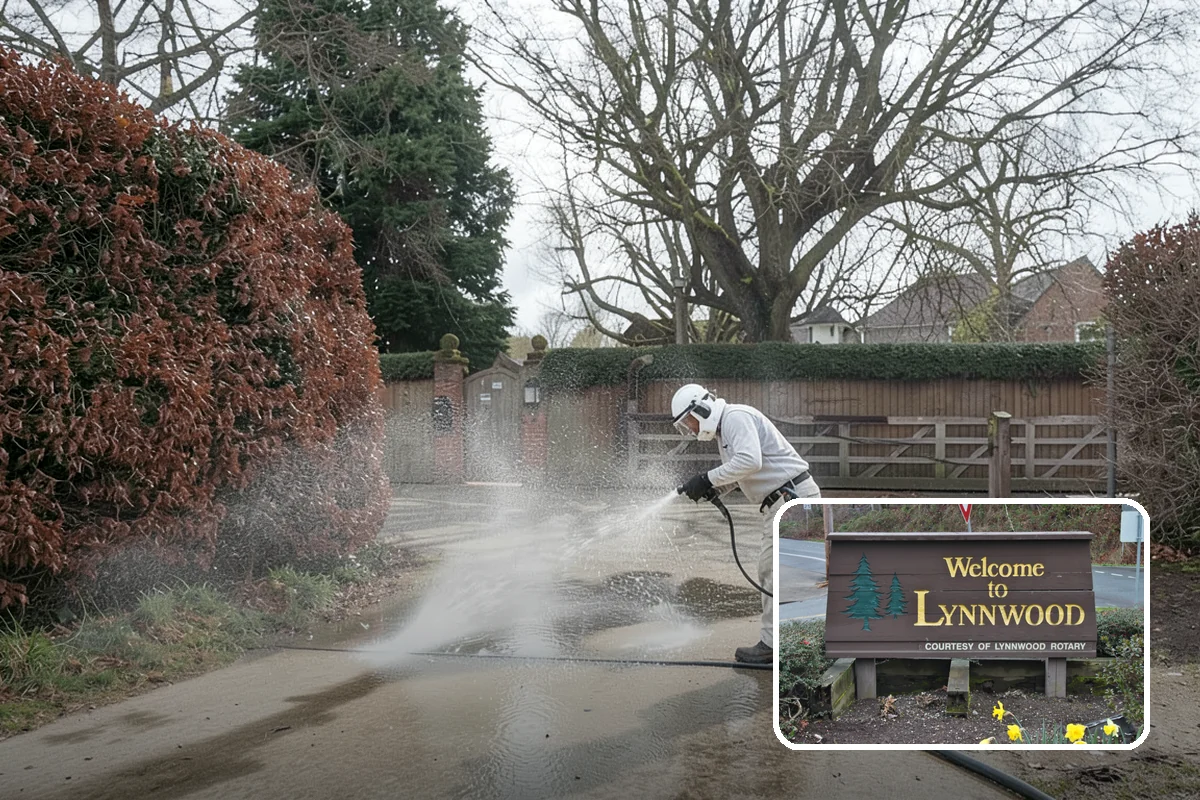 Driveway Pressure Washing in Lynnwood, Snohomish County, WA - Removes slippery moss and mildew for safer footing