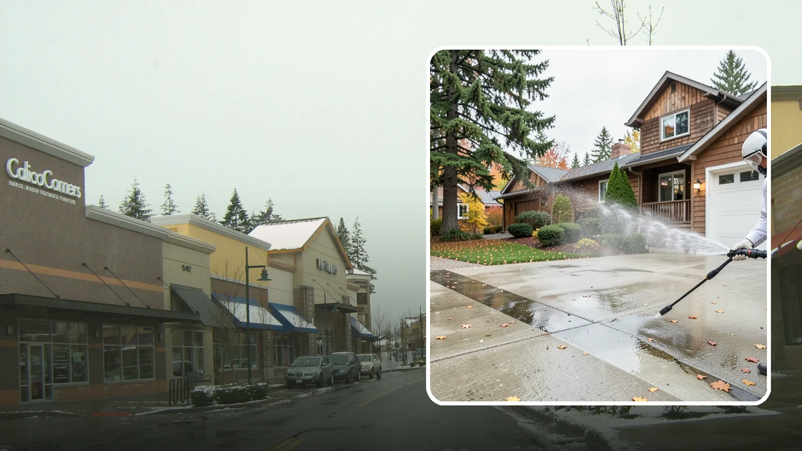 Driveway Pressure Washing in Mill Creek, Snohomish County, WA - Powerful pressure washing that strips away the moss, mildew, and grime coating Washington driveways.
