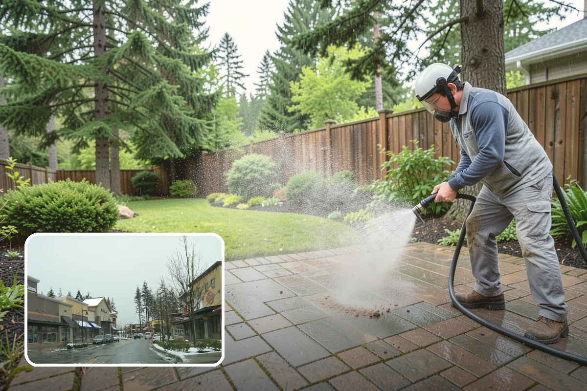 Driveway Pressure Washing in Mill Creek, Snohomish County, WA - Removes slippery moss and mildew for safer footing
