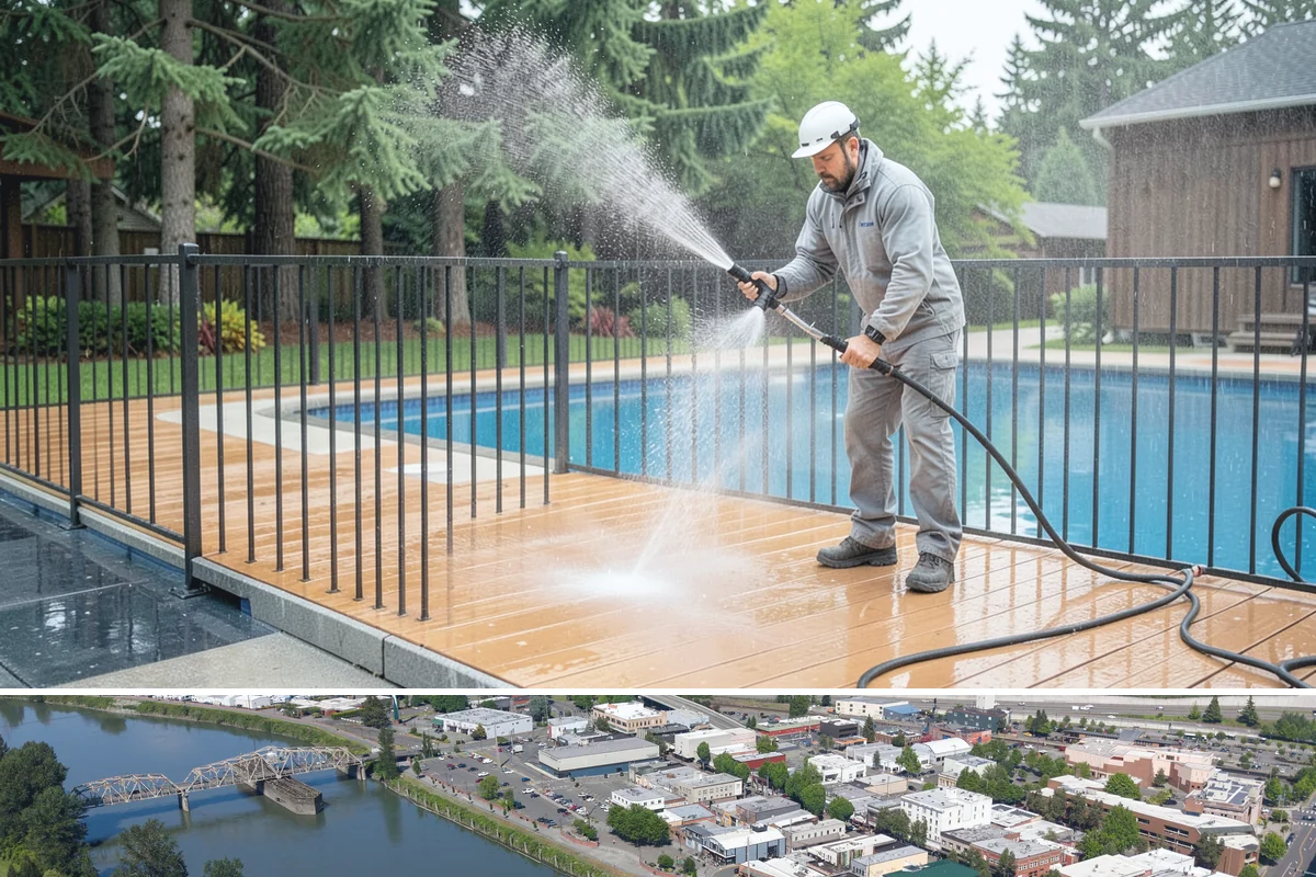 Driveway Pressure Washing in Mount Vernon, Skagit County, WA - Spring is popular for clearing a winter's worth of moss, though dry summer days work equally well.
