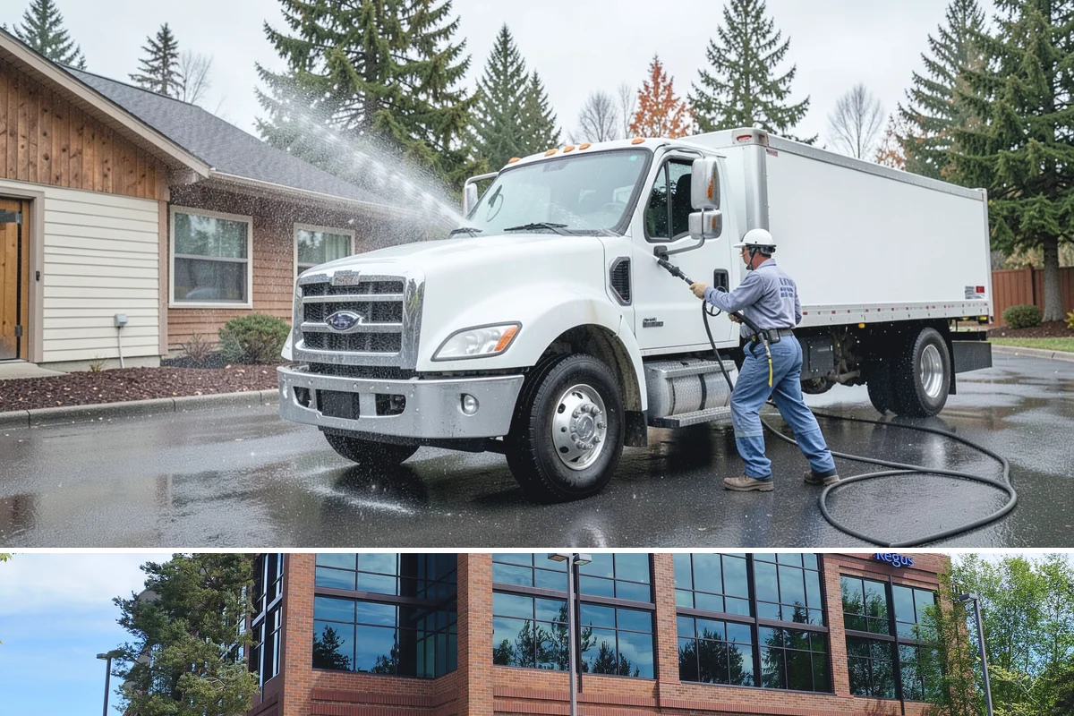Driveway Pressure Washing in Mountlake Terrace, Snohomish County, WA - Spring is popular for clearing a winter's worth of moss, though dry summer days work equally well.