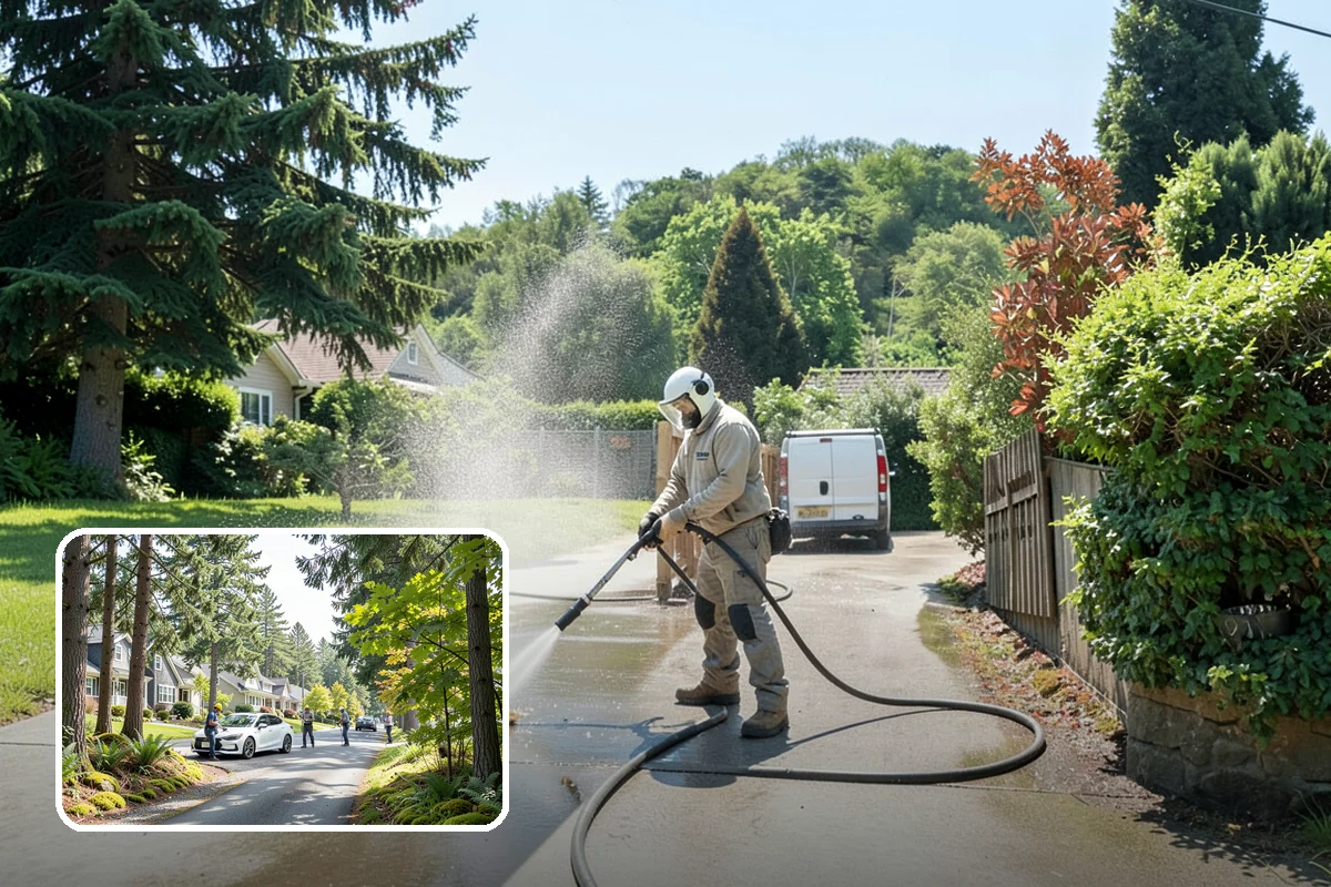 Driveway Pressure Washing in Normandy Park, King County, WA - Removes slippery moss and mildew for safer footing