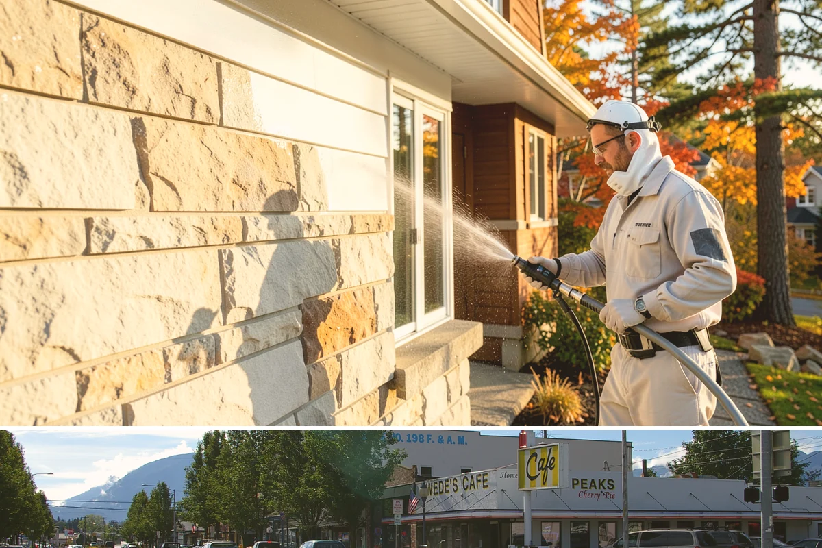Driveway Pressure Washing in North Bend, King County, WA - Spring is popular for clearing a winter's worth of moss, though dry summer days work equally well.