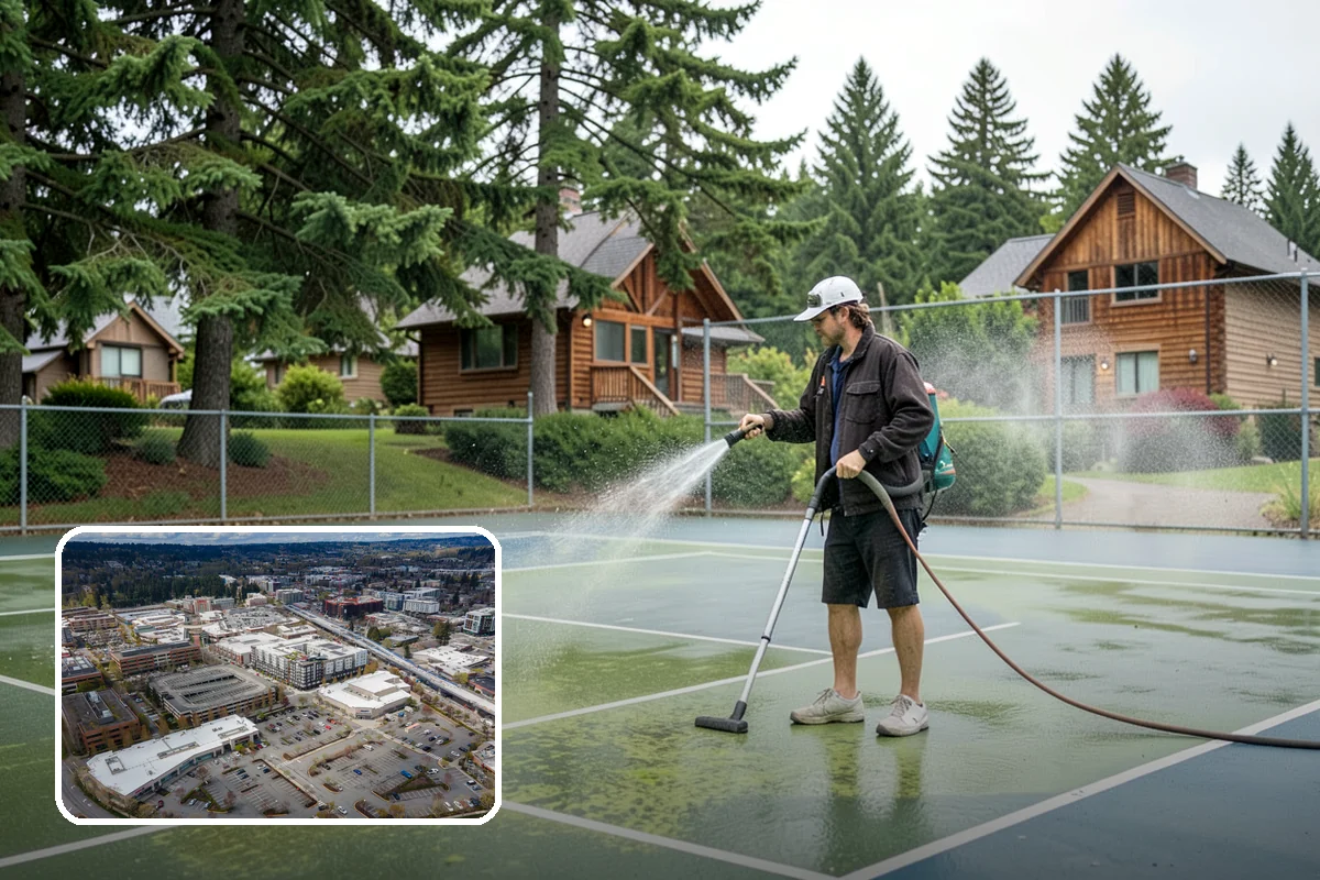 Driveway Pressure Washing in Redmond, King County, WA - Removes slippery moss and mildew for safer footing