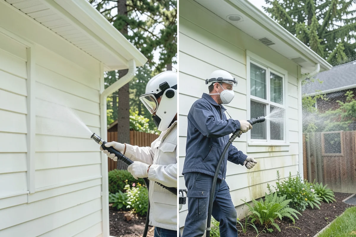 Driveway Pressure Washing in Redmond, King County, WA - Sweep and pre-treat the driveway for moss and stains