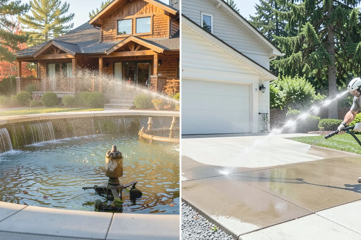 Driveway Pressure Washing in Roy, Pierce County, WA - Sweep and pre-treat the driveway for moss and stains
