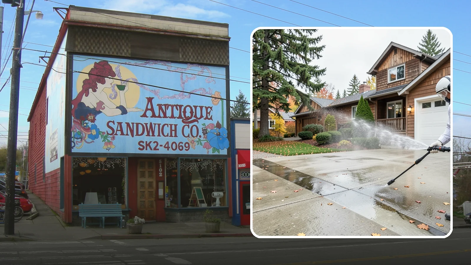 Driveway Pressure Washing in Ruston, Pierce County, WA - Powerful pressure washing that strips away the moss, mildew, and grime coating Washington driveways.