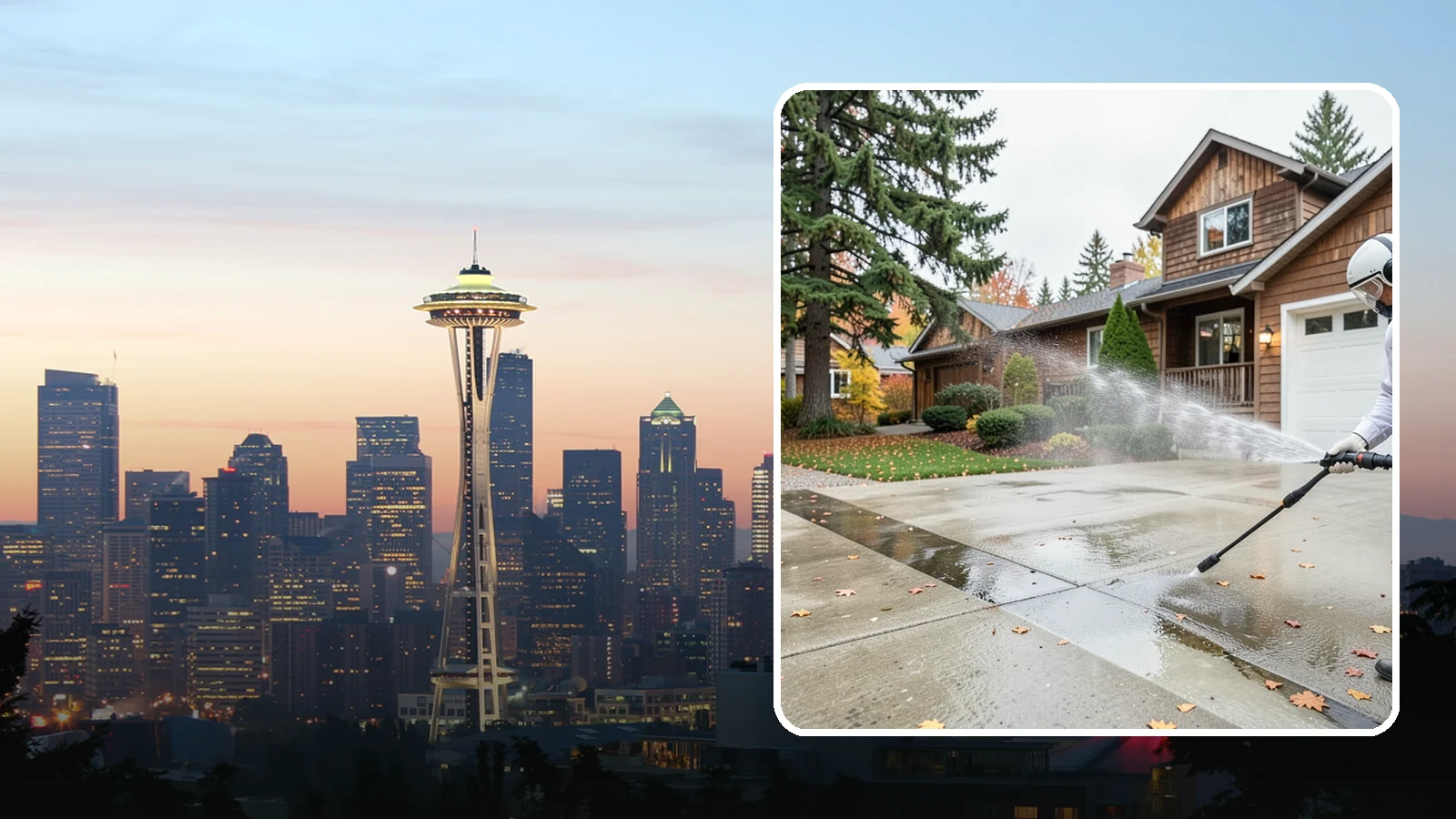 Driveway Pressure Washing in Seattle, King County, WA - Powerful pressure washing that strips away the moss, mildew, and grime coating Washington driveways.