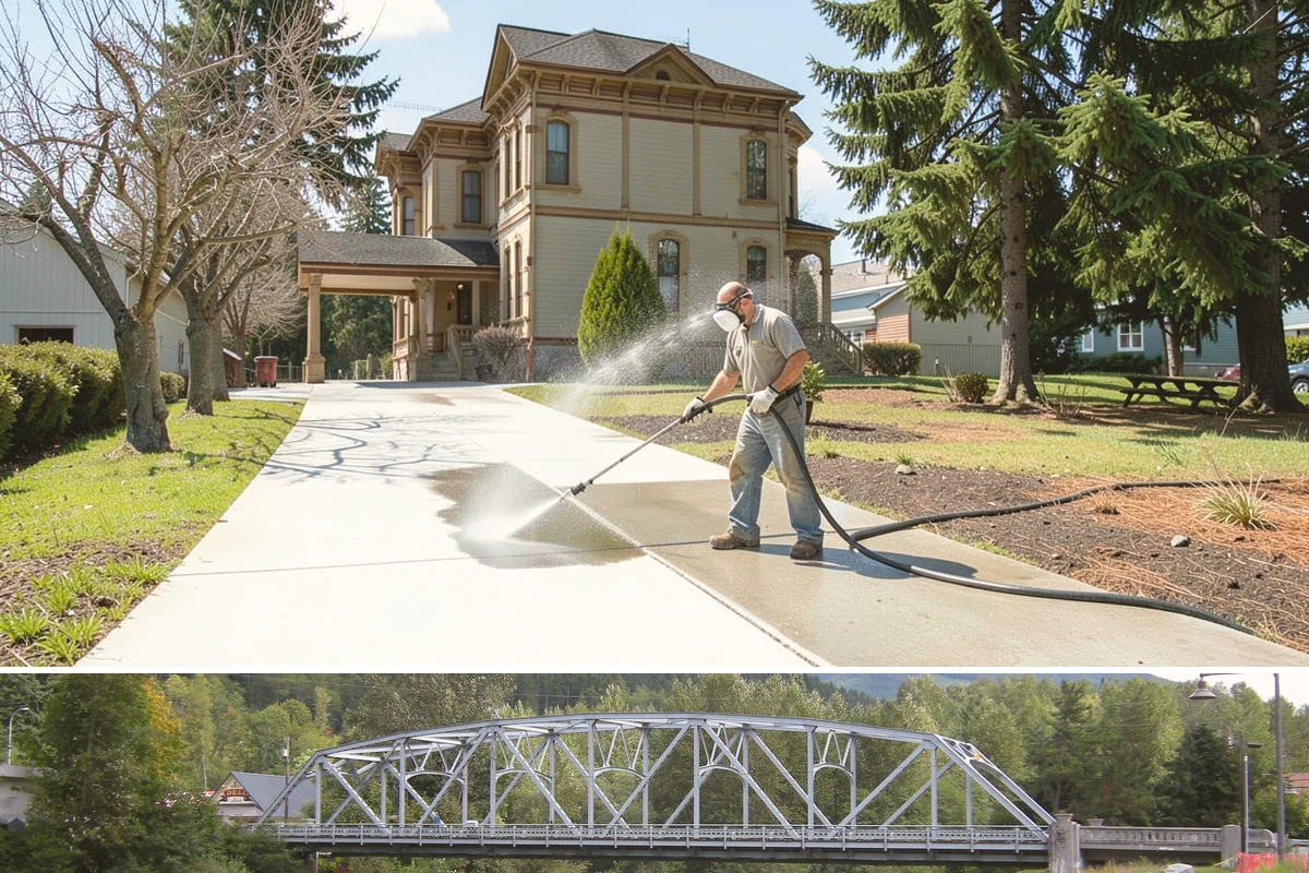 Driveway Pressure Washing in Skykomish, King County, WA - Spring is popular for clearing a winter's worth of moss, though dry summer days work equally well.
