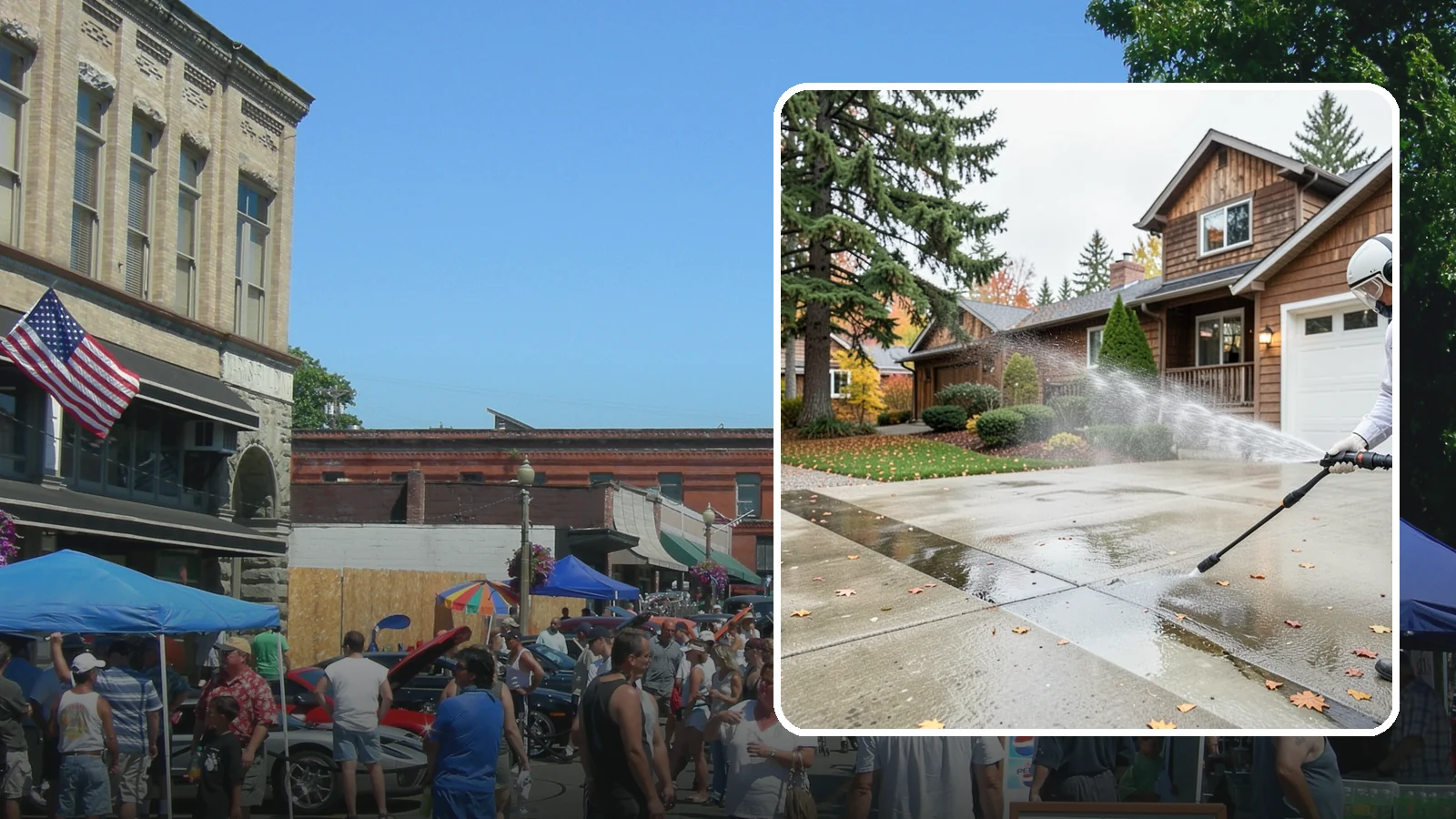 Driveway Pressure Washing in Snohomish, Snohomish County, WA - Powerful pressure washing that strips away the moss, mildew, and grime coating Washington driveways.